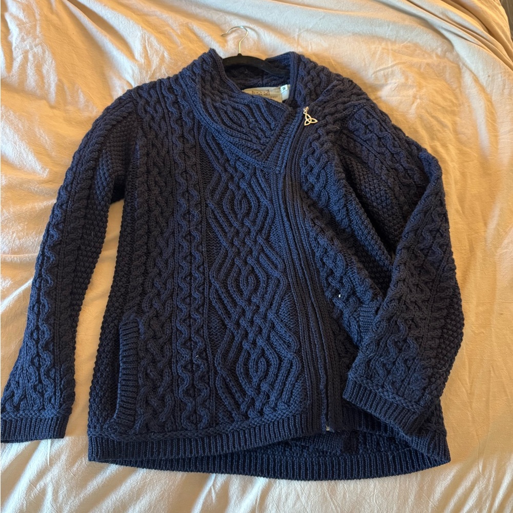 Aran Sweater Market Navy Knit Cardigan